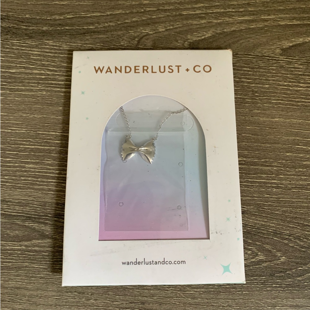 Wanderlust + Co Bow Tie Pasta Necklace Silver Rhodium - Picture 8 of 9
